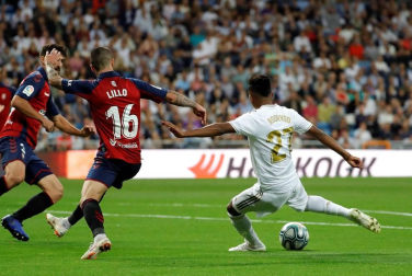 Encuentro de la Jornada 6 de LaLiga Santander 2019-2020 disputado en el estadio Santiago Bernabéu. Los locales vencieron con goles de Vinicius Jr. y Rodrygo.
