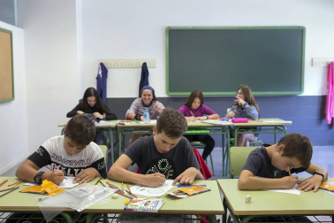 Alumnado del IESO Berriozar durante una jornada lectiva.
