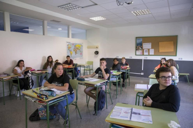 Alumnado del IESO Berriozar durante una jornada lectiva.