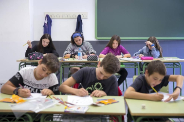 Alumnado del IESO Berriozar durante una jornada lectiva.