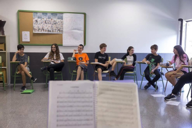 Alumnado del IESO Berriozar durante una jornada lectiva.