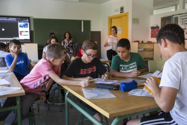 Alumnado del IESO Berriozar durante una jornada lectiva.