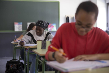 Alumnado del IESO Berriozar durante una jornada lectiva.