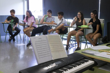 Alumnado del IESO Berriozar durante una jornada lectiva.