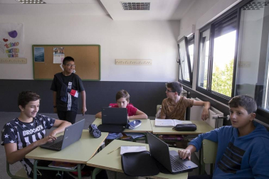Alumnado del IESO Berriozar durante una jornada lectiva.