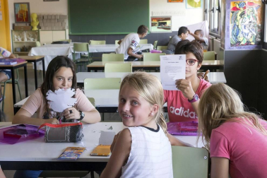 Alumnado del IESO Berriozar durante una jornada lectiva.