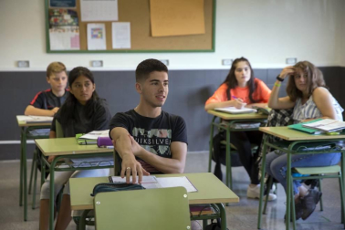 Alumnado del IESO Berriozar durante una jornada lectiva.