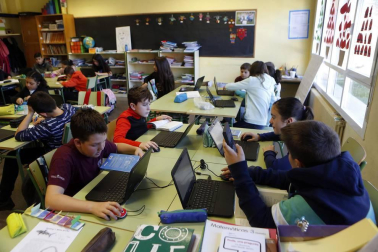 Alumando del CP Luis Gil de Sangüesa durante una jornada de clase.