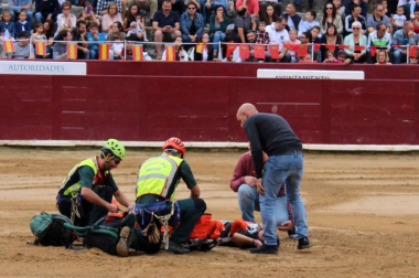 Todas las secciones en activo de la Guardia Civil en Navarra participaron este domingo en una exhibición en la plaza de toros de Estella, para conmemorar el 175 aniversario de su fundación.