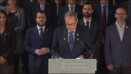 Torra exige la amnistía para los políticos condenados