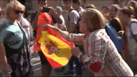 Detenido en Tarragona por golpear a una mujer que llevaba una bandera española