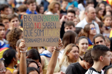 La cinco marchas independentistas colapsan las principales vías de Barcelona