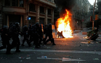 La cinco marchas independentistas colapsan las principales vías de Barcelona