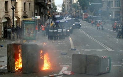 La cinco marchas independentistas colapsan las principales vías de Barcelona