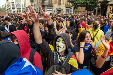 La cinco marchas independentistas colapsan las principales vías de Barcelona