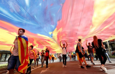 La cinco marchas independentistas colapsan las principales vías de Barcelona