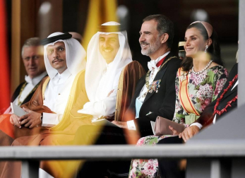 Los Reyes de España, junto a  2.000 invitados con representantes de las diversas monarquías europeas, asistieron a la ceremonia celebrada en el Palacio Imperial de Tokio este martes, 22 de octubre.