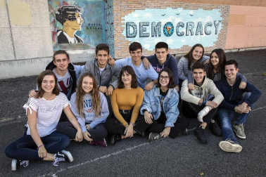 Alumnado del IES Barañáin durante una jornada lectiva.
