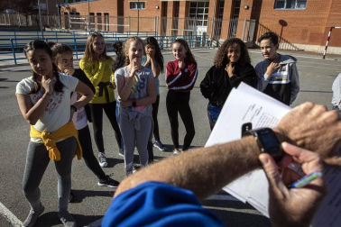 Alumnado del IES Barañáin durante una jornada lectiva.