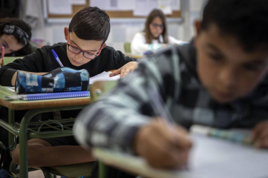 Alumnado del IES Barañáin durante una jornada lectiva.