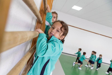 Alumnado del colegio La Anunciata de Tudela-FESD durante una jornada lectiva.