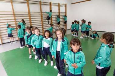 Alumnado del colegio La Anunciata de Tudela-FESD durante una jornada lectiva.