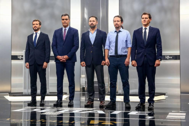 Pedro Sánchez (PSOE), Pablo Casado (PP), Pablo Iglesias (Unidas Podemos), Alberti Rivera (Ciudadanos) y Santiago Abascal (VOX) protagonizaron el único debate entre los candidatos en la campaña electoral de las elecciones generales que se celebran el 10 de noviembre de 2019.