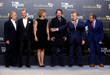 Pedro Sánchez (PSOE), Pablo Casado (PP), Pablo Iglesias (Unidas Podemos), Alberti Rivera (Ciudadanos) y Santiago Abascal (VOX) protagonizaron el único debate entre los candidatos en la campaña electoral de las elecciones generales que se celebran el 10 de noviembre de 2019.
