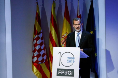 Los Reyes, acompañados por sus hijas, presiden este lunes la décima edición de los Premios Princesa de Girona 2019, en medio de las protestas y movilizaciones independentistas por la sentencia del 'procès'.