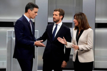 Pedro Sánchez (PSOE), Pablo Casado (PP), Pablo Iglesias (Unidas Podemos), Alberti Rivera (Ciudadanos) y Santiago Abascal (VOX) protagonizaron el único debate entre los candidatos en la campaña electoral de las elecciones generales que se celebran el 10 de noviembre de 2019.