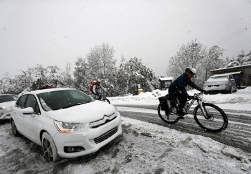 La nieve ha vuelto a Navarra en las últimas horas. La cota subirá en las próximas horas hasta los 1.200/1.000 metros.