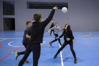 Alumnado del colegio Calasanz Escolapios de Pamplona durante una jornada lectiva.