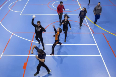 Alumnado del colegio Calasanz Escolapios de Pamplona durante una jornada lectiva.