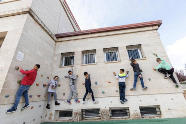 Alumnado del CP Juan de Palafox de Fitero durante una jornada lectiva.