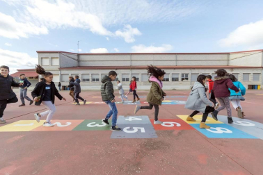 Alumnado del CP Juan de Palafox de Fitero durante una jornada lectiva.