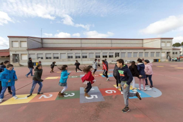 Alumnado del CP Juan de Palafox de Fitero durante una jornada lectiva.