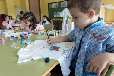 Alumnado del CP Juan de Palafox de Fitero durante una jornada lectiva.