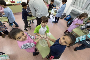 Alumnado del CP Juan de Palafox de Fitero durante una jornada lectiva.