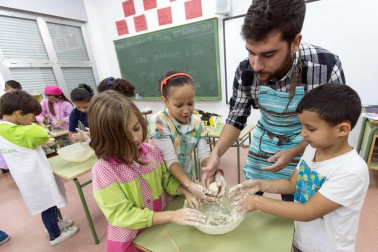 Alumnado del CP Juan de Palafox de Fitero durante una jornada lectiva.