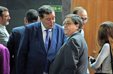 Fotografías del acto institucional de conmemoración del 40 aniversario de las primeras elecciones democráticas que ha tenido lugar en el Parlamento de Navarra.