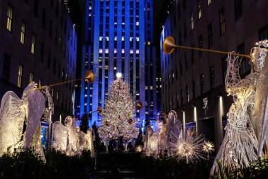 Fotos del encendido del árbol del Rockefeller Center, en Nueva York