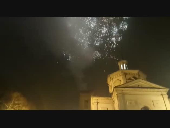 Luces navideñas en la Capilla de San Fermín