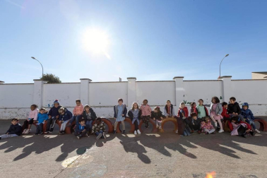 Alumnado del Colegio Público Juan de Jerusalén de Cabanillas durante una jornada lectiva.