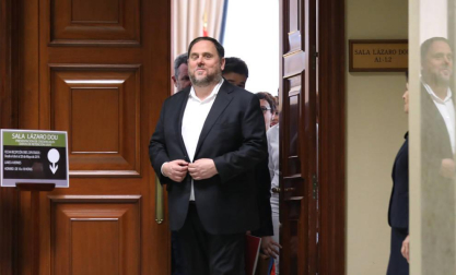 Junqueras, tras acreditarse en el Congreso de los Diputados.