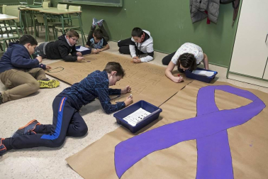 Alumnado del CPRicardo Campano de Viana durante una jornada lectiva