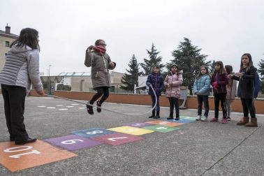 Alumnado del CPRicardo Campano de Viana durante una jornada lectiva