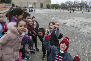 Alumnado del CPRicardo Campano de Viana durante una jornada lectiva