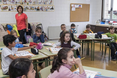 Alumnado del CPRicardo Campano de Viana durante una jornada lectiva