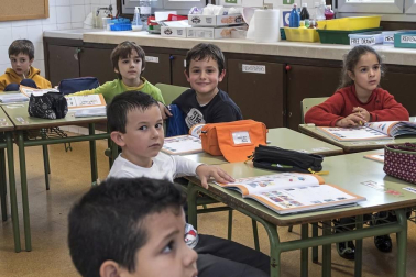 Alumnado del CPRicardo Campano de Viana durante una jornada lectiva