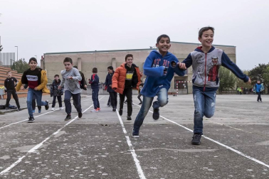 Alumnado del CPRicardo Campano de Viana durante una jornada lectiva